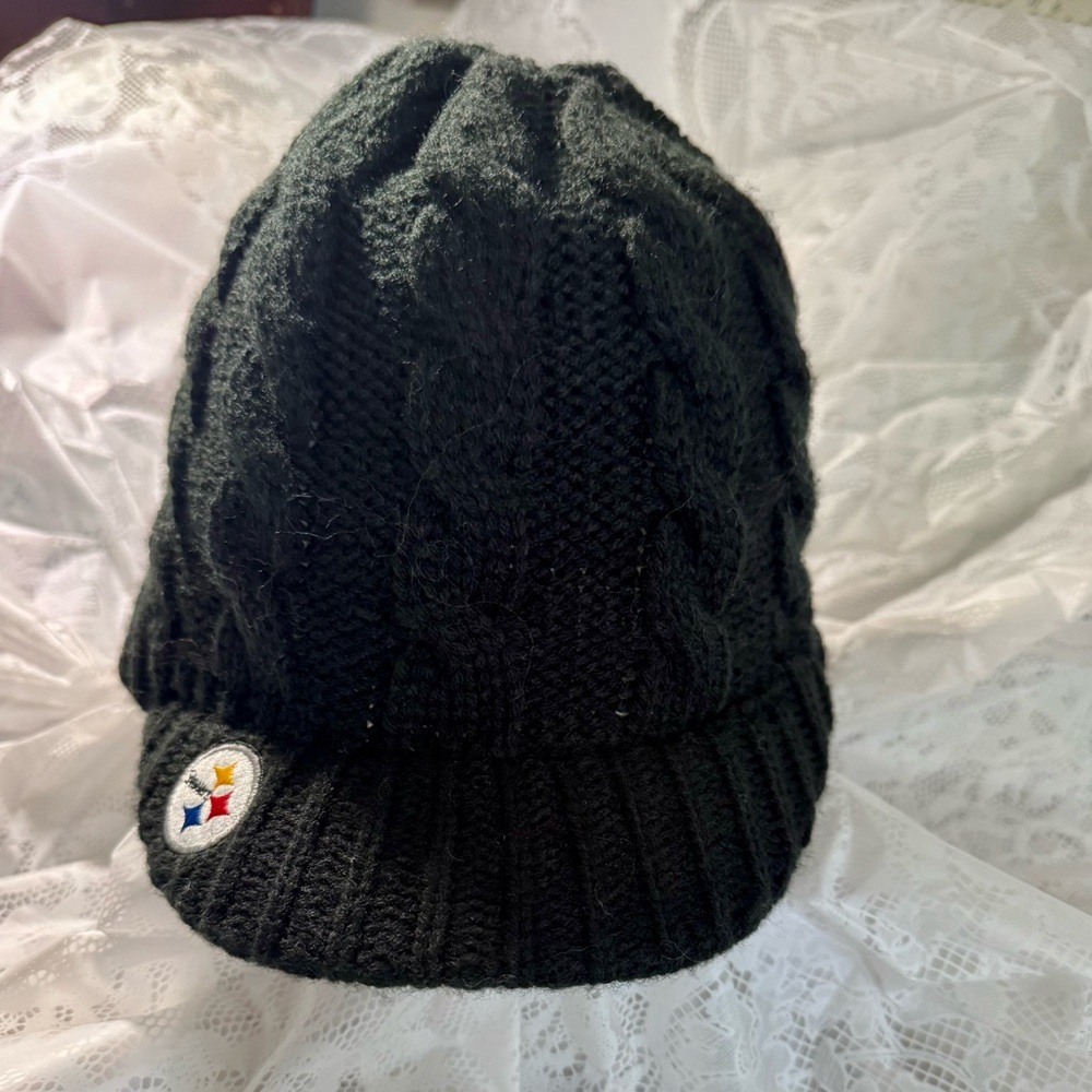 Pittsburgh Steelers NFL Black Knit Hat with Brim